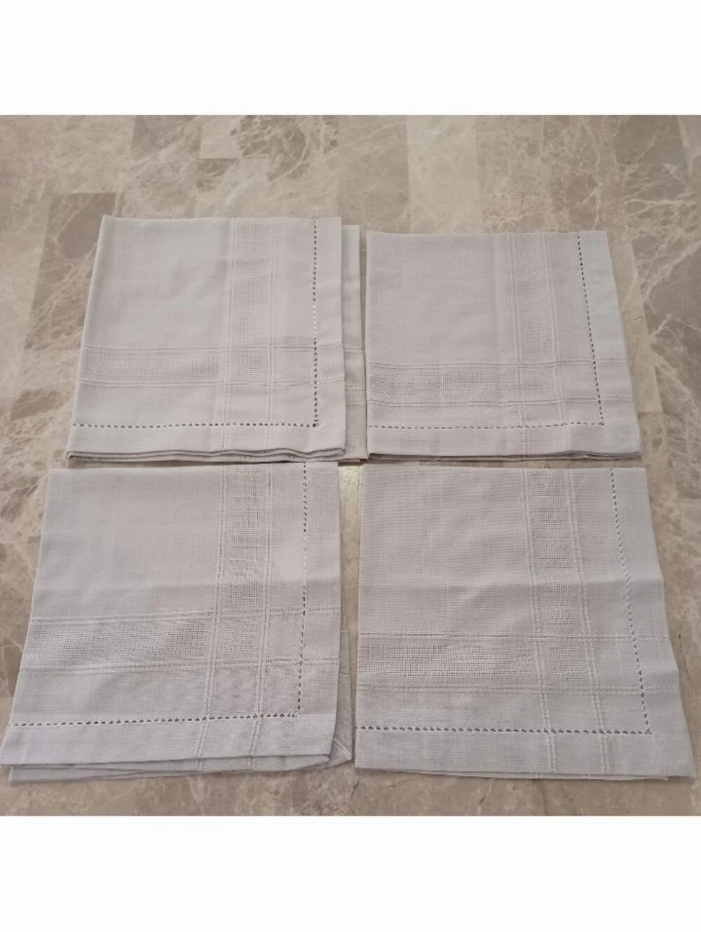 Vintage Lintex Silver Gray Napkins Set of 4 20x20 NEW In Opened Package